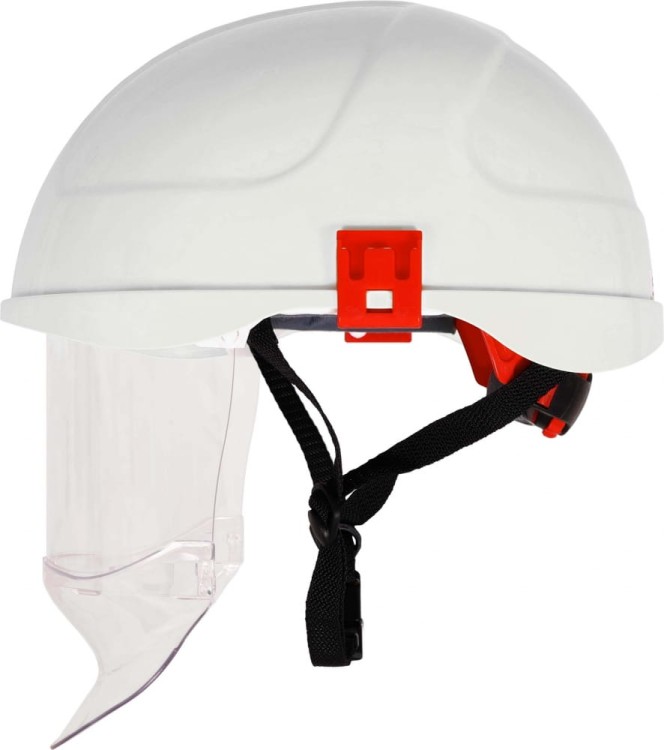 SECRA-1 Kask z osłoną twarzy,szyi dla elektr biały