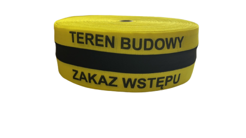 Taśma BHP ostrz.żół/czarny z nadruk TEREN BUDOWY
