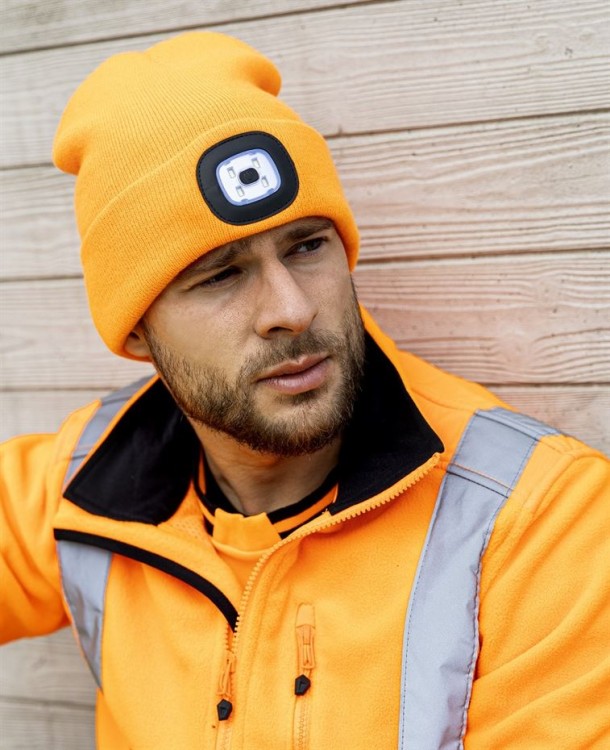 Czapka ocieplana BOAST Z LEDEM pomarańczowa - zdjęcie 2