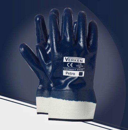 Rękawice robocze ciężki nitryl PETRO